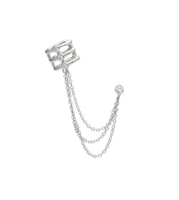 Σκουλαρίκι cuff από ασήμι 925